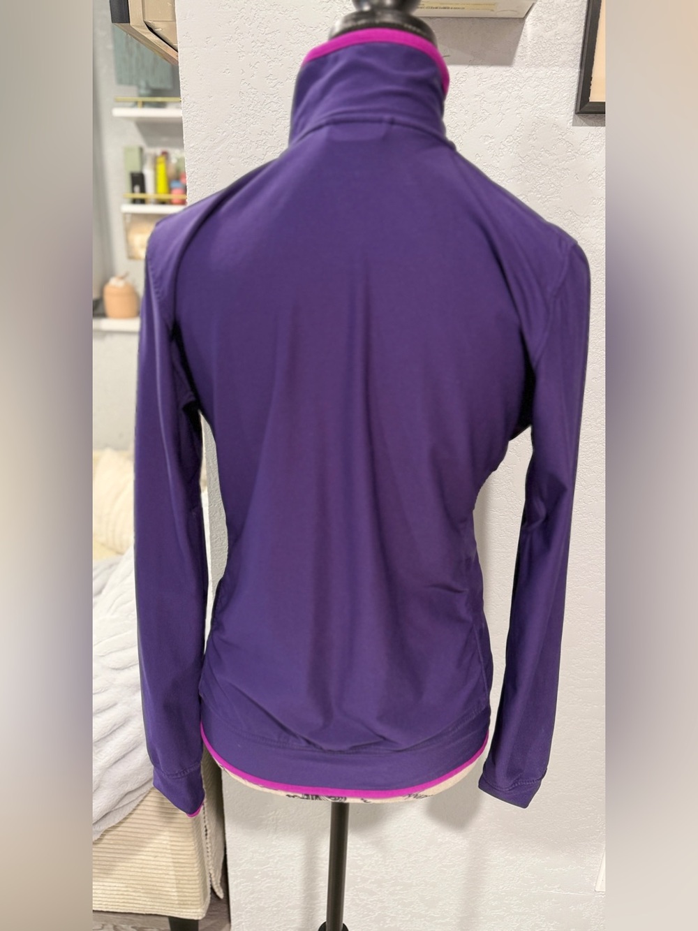 Nike Dri FIT Full Zip Track Running Jacket Purple Fuchsia Trim Medium - Picture 8 of 10
